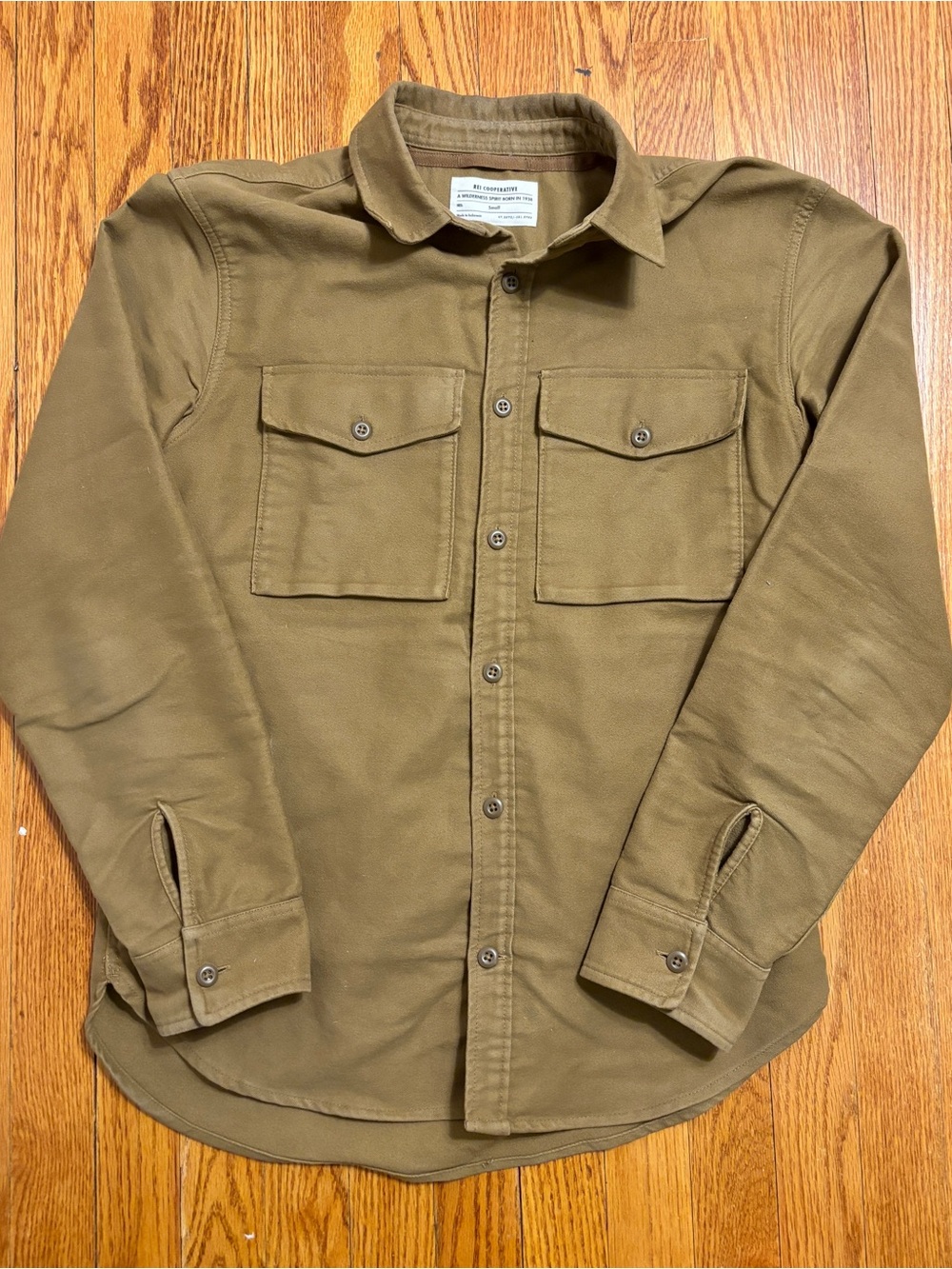 REI Cooperative Tan Button-Up Work Shirt